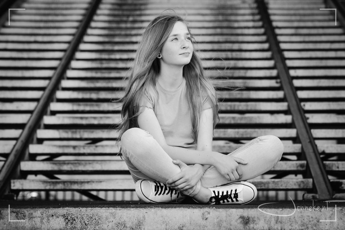 Stoere puber op skatebaan