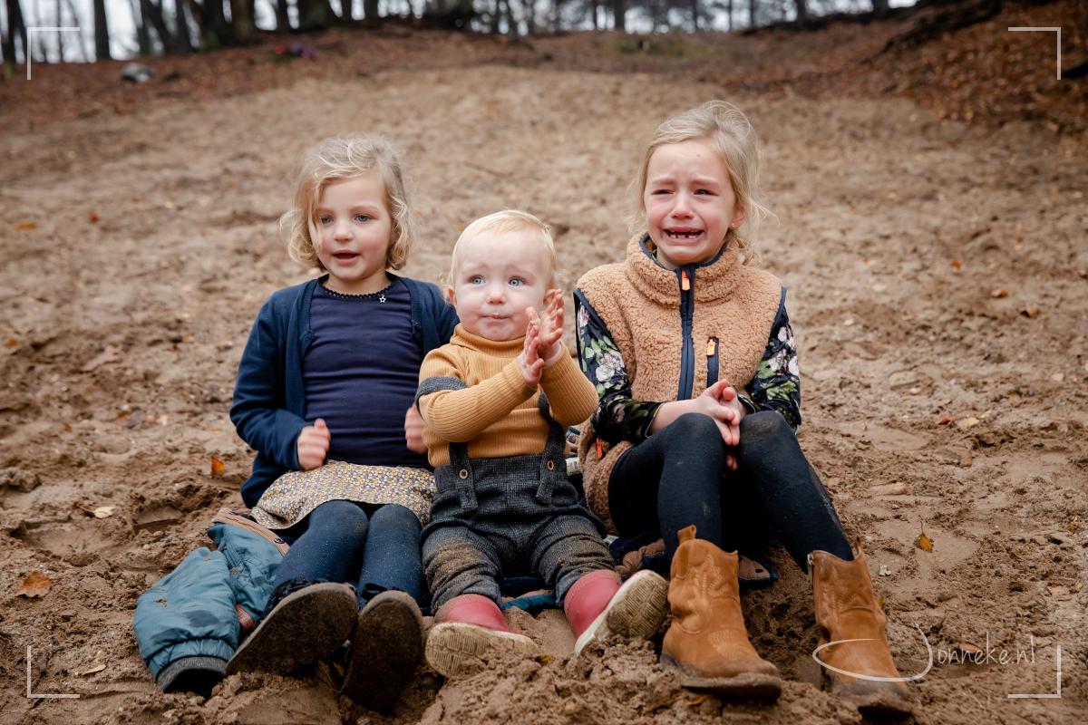 Een gezinsshoot: huilen en lachen