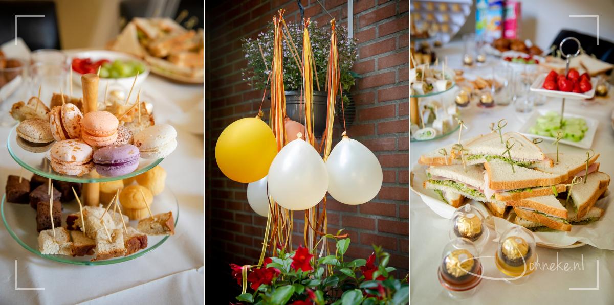 Groot compliment voor de moeder van de bruid die de lunch tot een feestje maakte. (The mother of the bride has really done a good job. Perfect lunch!)