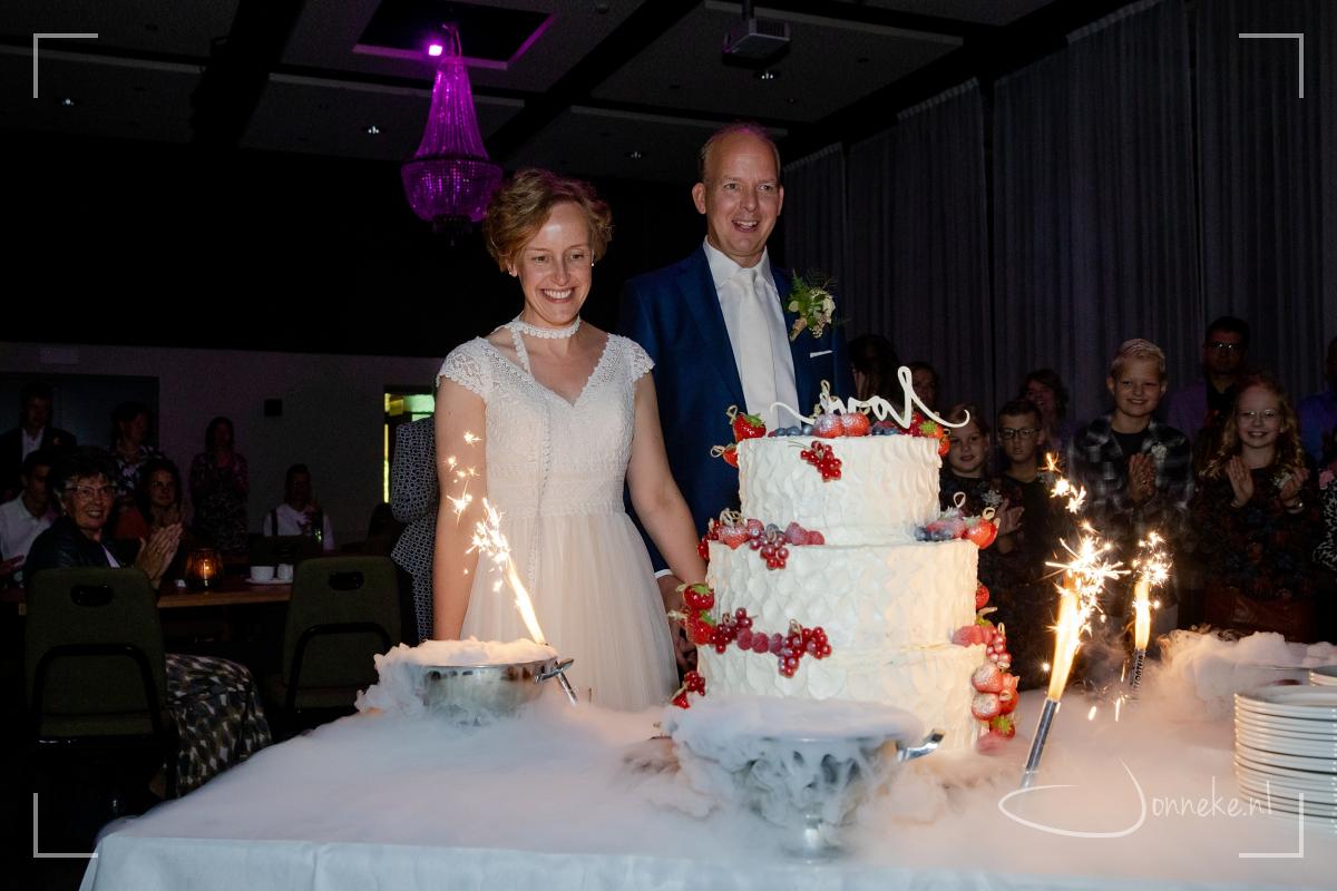 Bij de Essenburcht staat een reuze-bruidstaart klaar: een mooie start van een mooi feest!