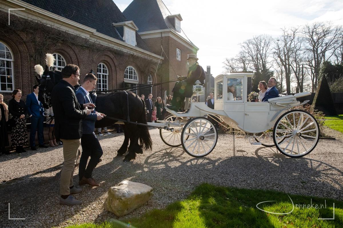 En jahoor, zon en dus met zelfs een open koets aankomen rijden... echt super.