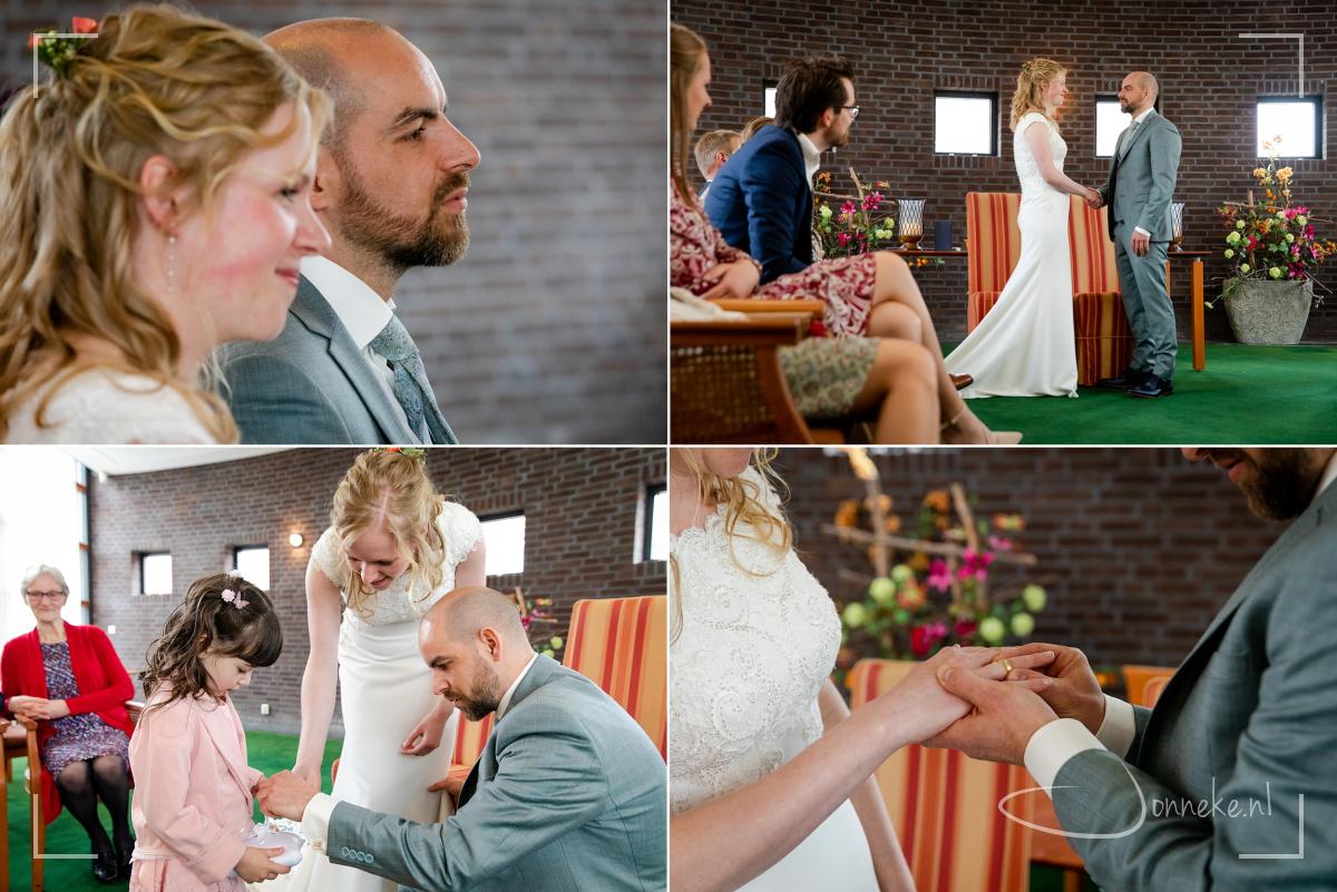 Twee 'ja's' klonken. Twee ringen werden omgedaan. Dan nu echt man en vrouw!