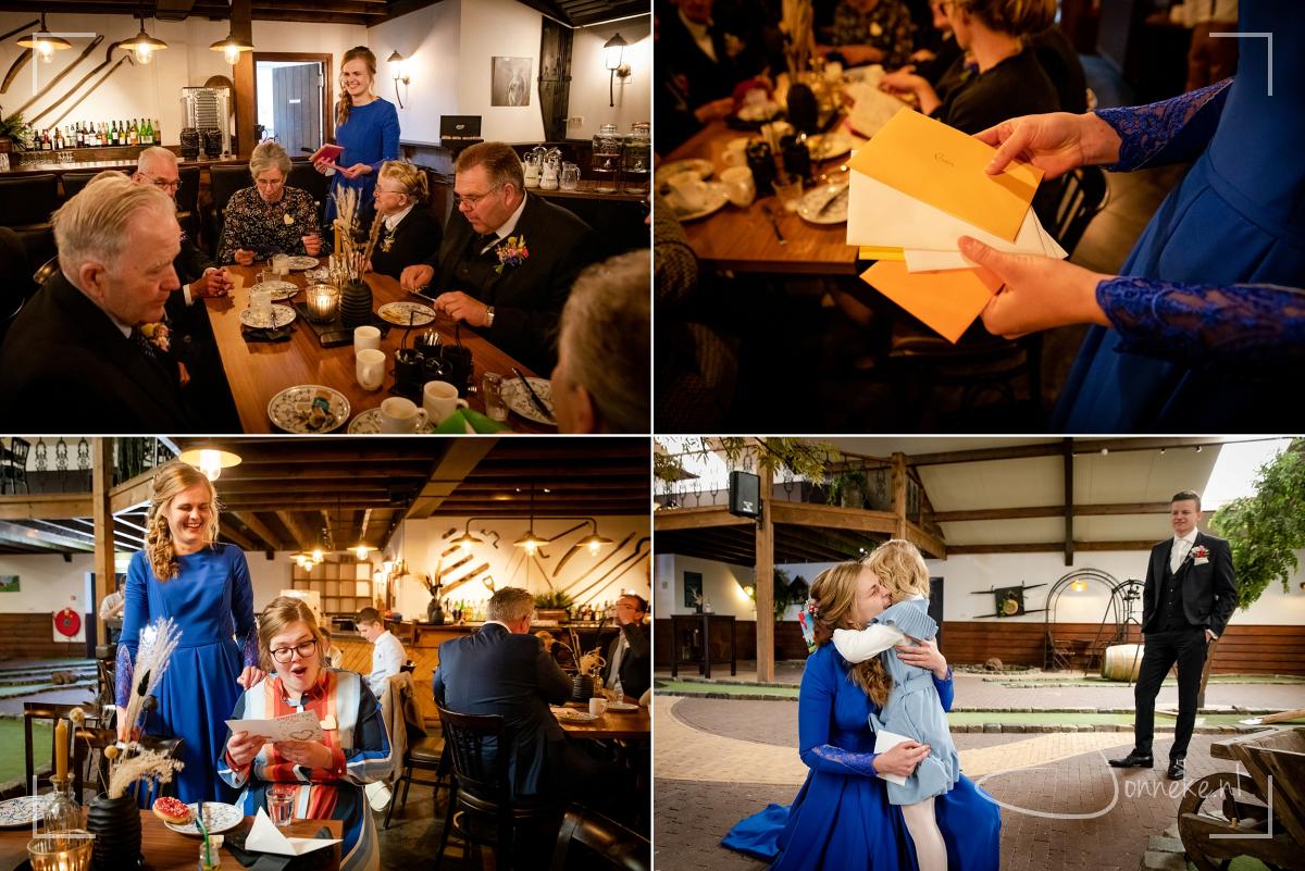 Toen werd er heerlijk geluncht: daar heeft Marije de foto's van gemaakt terwijl ik het bedankje op mijn laptop regelde. Na de lunch gaf Mariska aan alle gasten een persoonlijke, handgeschreven kaart. Ontzettend tof gebaar!