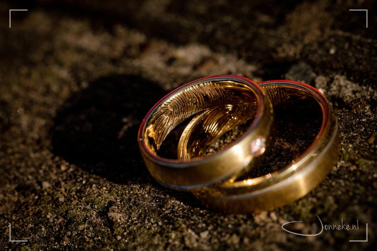 De ringen aan de binnen en buitenkant.