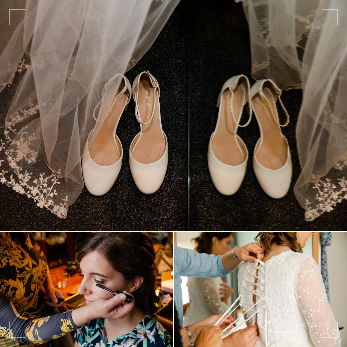 Al vroeg was ik bij Elma in Leeuwarden. Ik slaap de nacht ervoor daar in de buurt om een goede nacht te kunnen maken en filestress te vermijden. Altijd mooi die gezonde spanning bij het opmaken en aankleden.