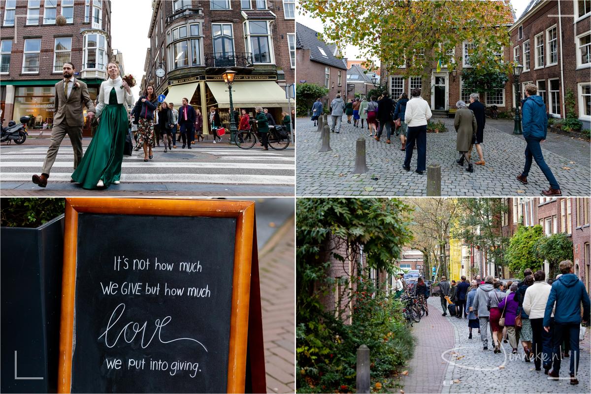 En weer lopend terug. Mooi om onderweg zo'n mooie quote op een bord tegen te komen. I love it.