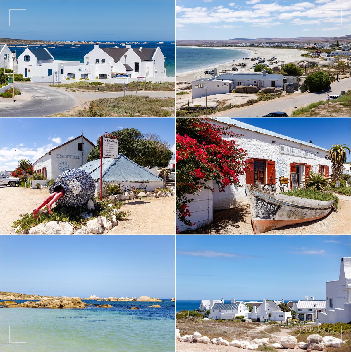 En als wij echt weer richting Johannesburg moeten, wordt het mooi, heel mooi weer! Wat een pracht zo: die blauwe zee met witte huisjes! Als ik met pensioen ben, ga ik ergens bij de zee wonen, haha!