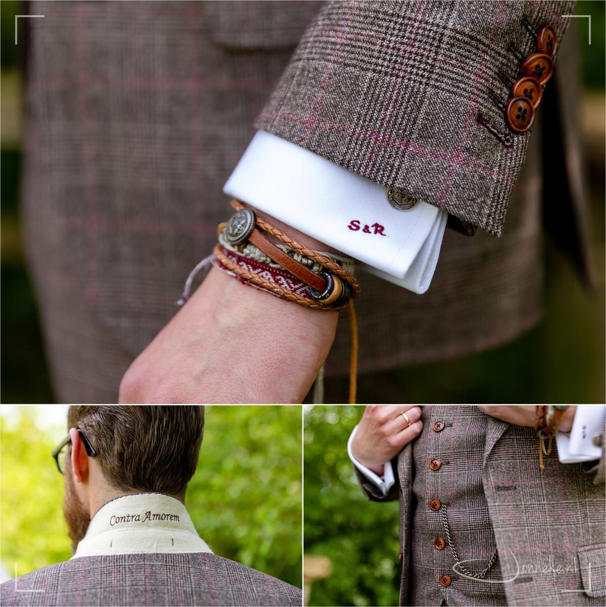 Een keer de details van de bruidegom in the picture!