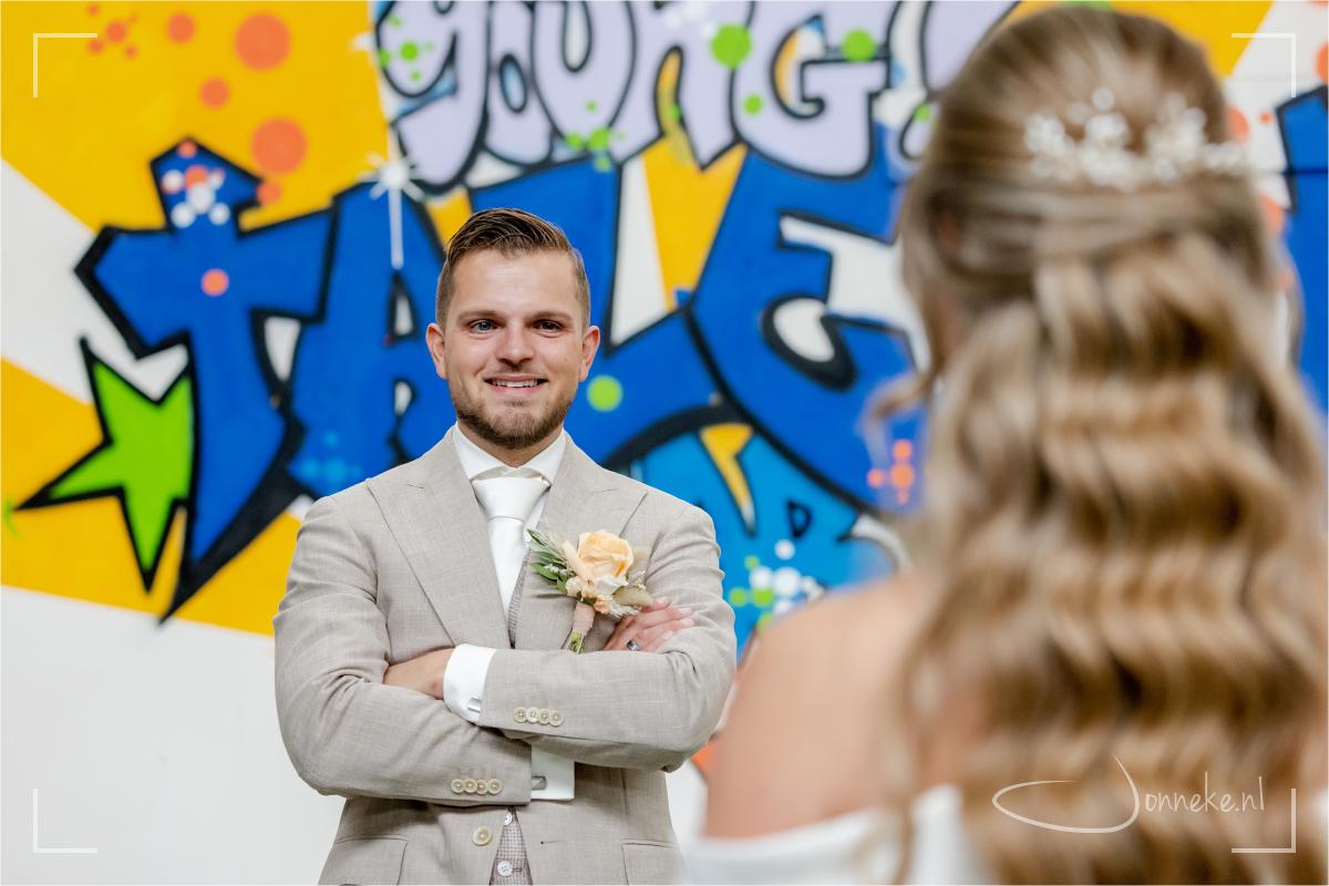 Op de achtergrond staat 'Young talent' en dat is Niels eigenlijk wel. Ik