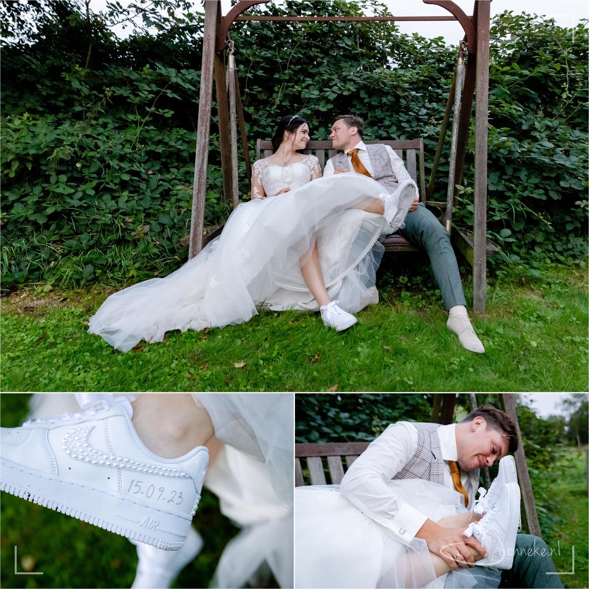 Wat een kicke sneakers voor de avond! De datum en je Mrs. Ester (ja, dat is de achternaam van Dominic en nu ook van Wieke).