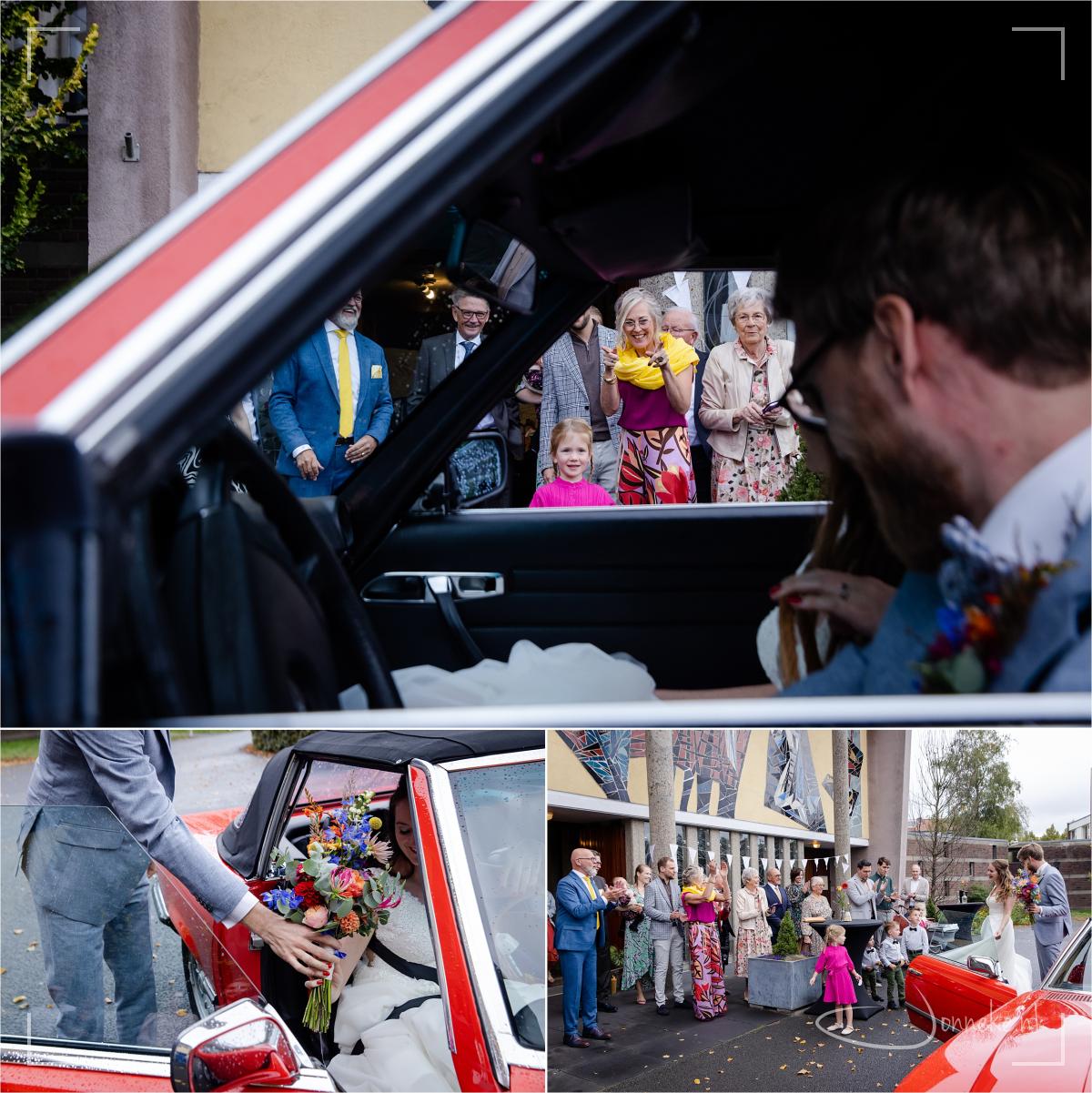 Door wat parkeergarageperikelen (waar we eerst niet in kwamen en later niet makkelijk uit) kwamen we iets te laat aan bij de Kruiskerk in Amersfoort. Extra enthousiast werd het bruidspaar onthaald!