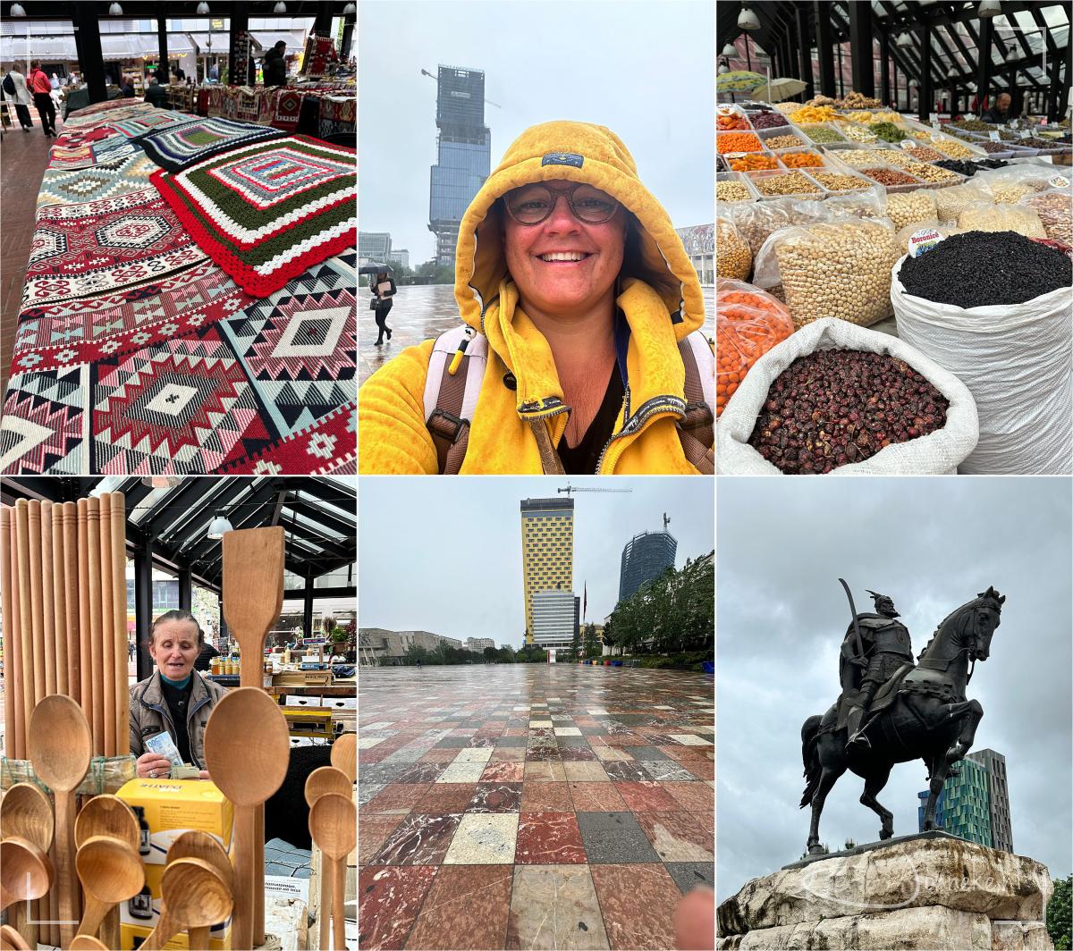 De laatste dag brachten we door in de hoofdstad Tirana. De stad is nu niet onze favoriet, maar toch leuk om te zien hoe de stad is - ondanks de regen. Want eerlijk is eerlijk: wat een volle geschiedenis kent dit land. Ik wilde opschrijven 'rijke geschiedenis', maar twijfel of dat het goede woord is.