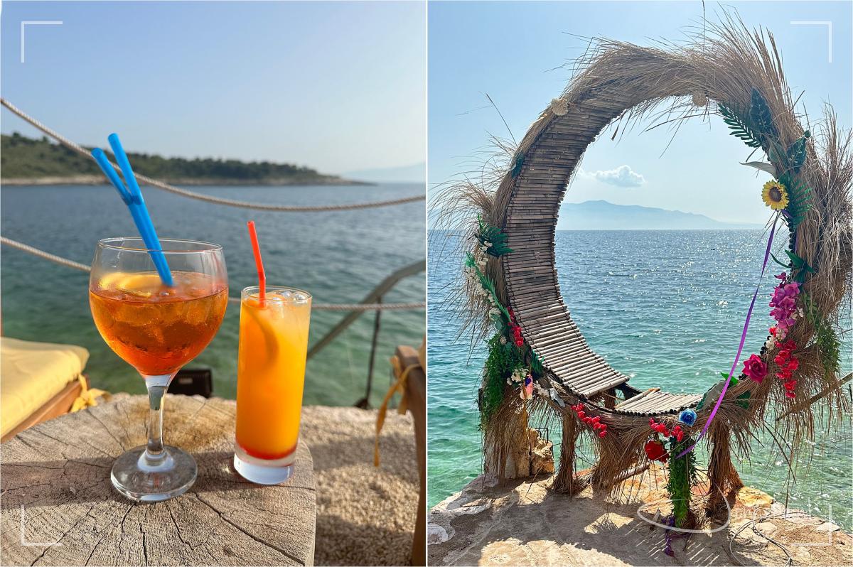 Toch vonden we ook buiten Sarande weer een mooi plekje waar we onszelf nog even echte 'relaxtijd' gunden en dan bedoelen we: met een boek en een drankje naar de kust van Corfu kijken ;-)