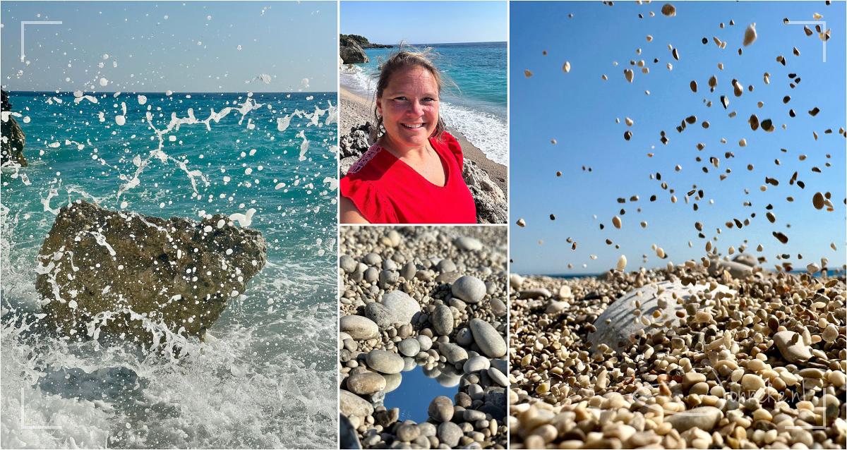 Geef mij blauwe zee, beetje zon, zand en steentjes en ik ben helemaal gelukkig. Ik voel me dan weer 'kind'. En dan wel elke keer een duik in die zee he... echt meerdere keren op een dag als we in de buurt van het water waren.
