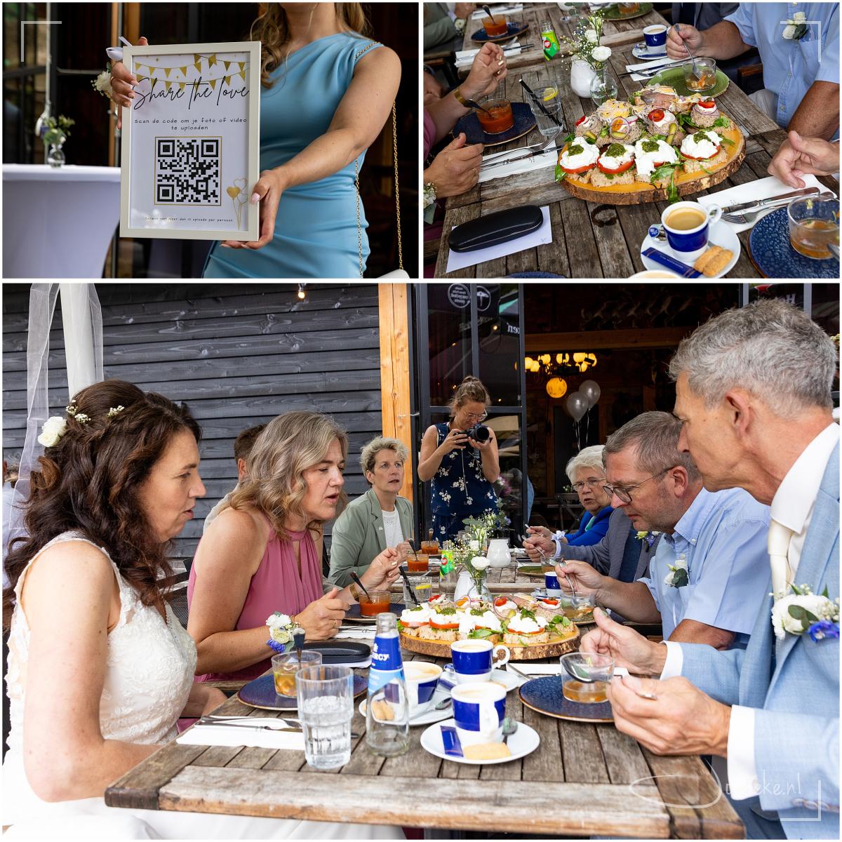Heerlijk geluncht met elkaar! (en op de achtergrond zie je Annemiek van www.life-eventsvideografie.nl - toppertje)
